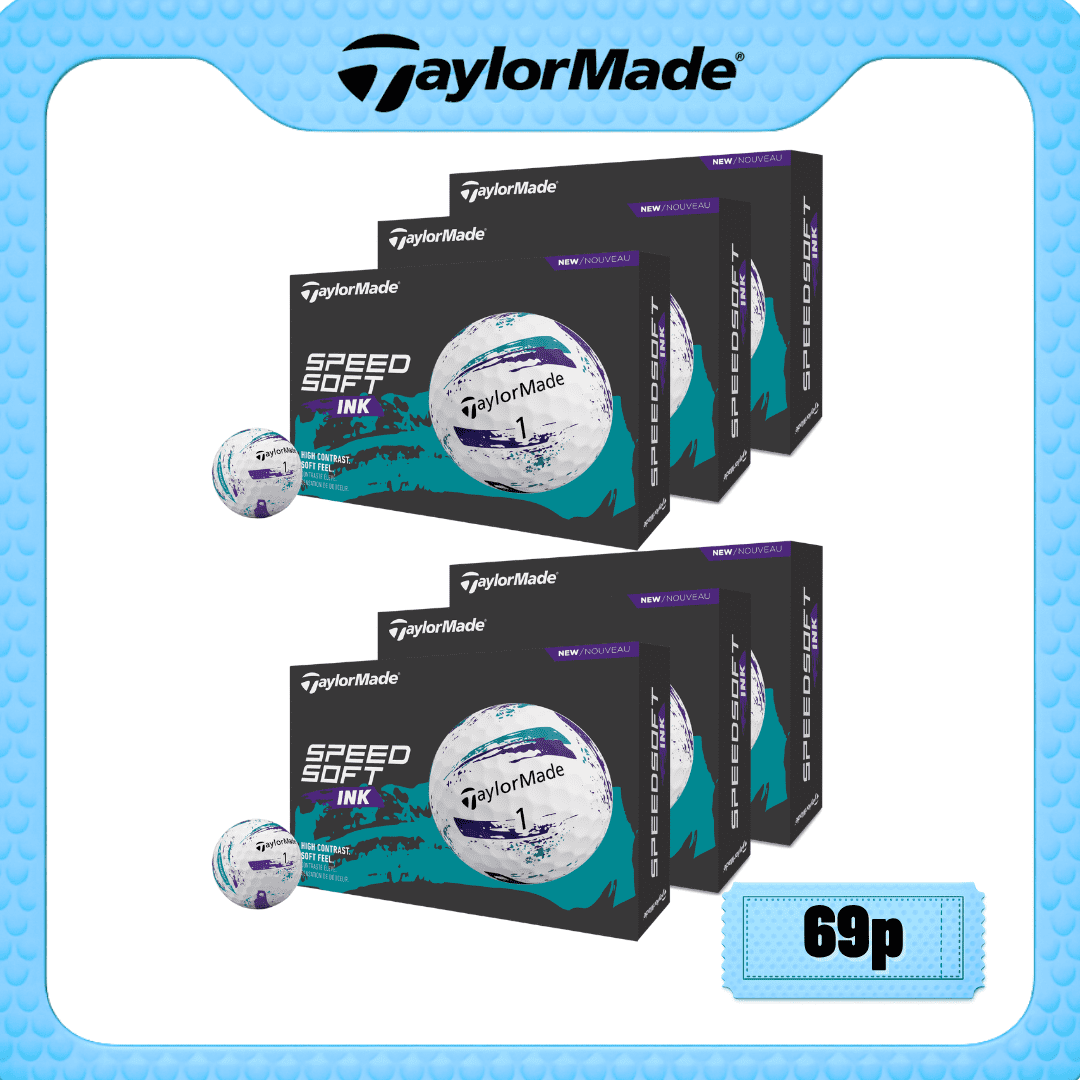 WIN x6 DOZEN TAYLORMADE SPEEDSOFT INK WHITE/PURPLE/TEAL GOLF BALLS #1