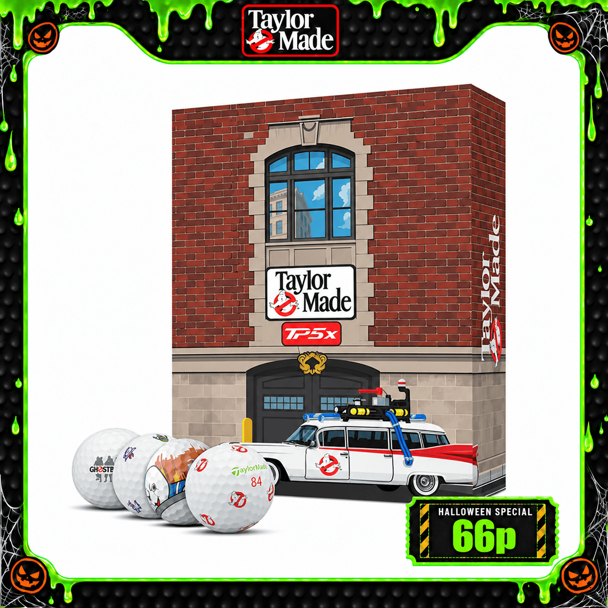 WIN X2 DOZEN LTD EDITION THE FIRE HOUSE TP5X TAYLORMADE X GHOSTBUSTER GOLF BALLS #1